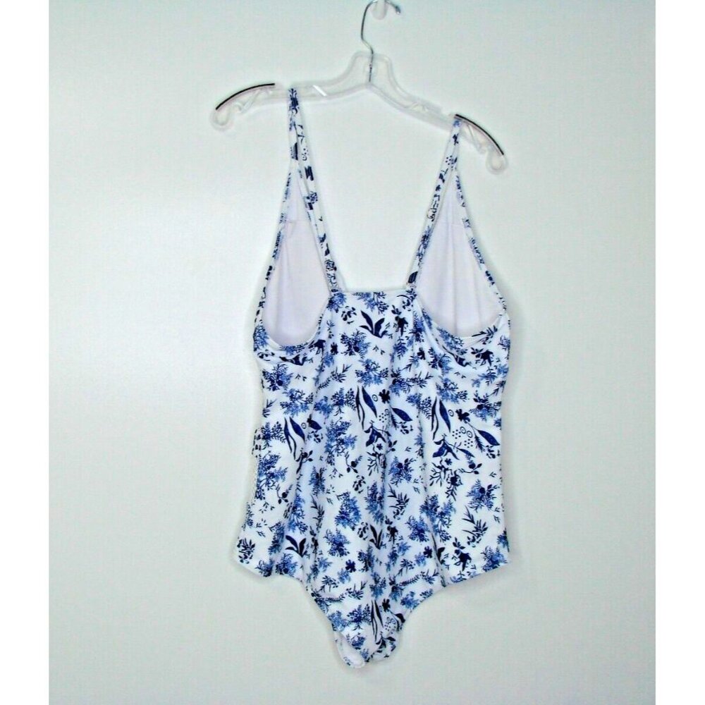 Floryday Womens Size XXL 1 Piece Mesh Middle Swimsuit Swimwear Bathing Suit Blue - Picture 3 of 11